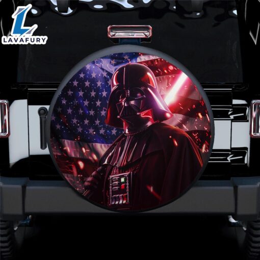 Darth Vader With Usa Flag Car Spare Tire Covers Gift For Campers