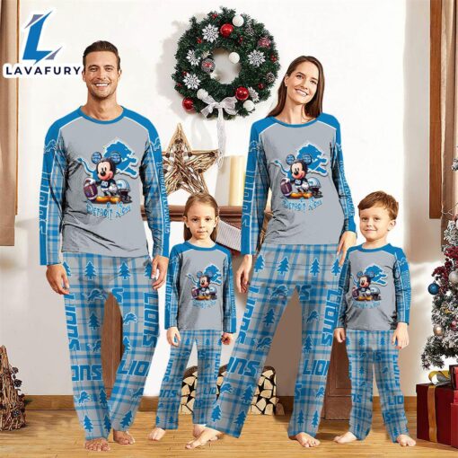 Detroit Lions Pajamas Personalized Your Name NFL And Mickey Mouse Pajamas  Gift For Christmas