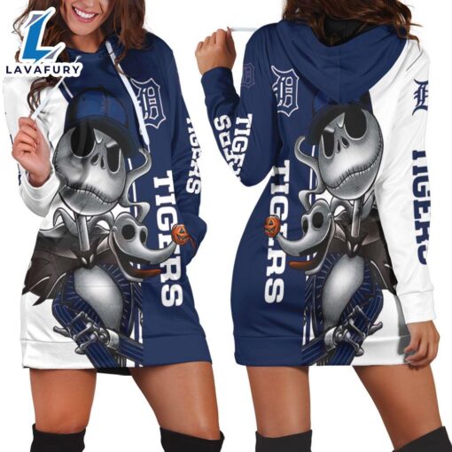 Detroit Tigers Jack Skellington And Zero Hoodie Dress