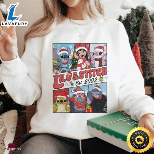 Disney Stitch Christmas Lilo And Friends Disneyland Christmas Sweatshirt  Merry Christmas Shirt