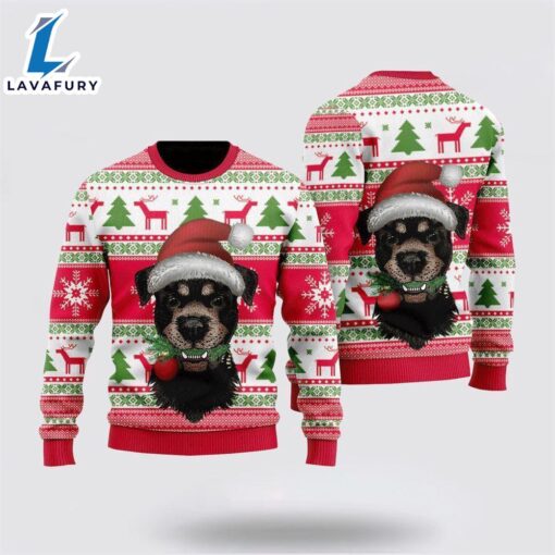 Dog Santas Hat Holiday Ugly Christmas Sweater For Men And Women  Gift Dog Loves