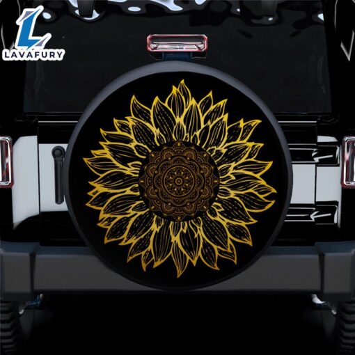 Drawing Sunflower Mandala Car Spare Tire Covers Gift For Campers