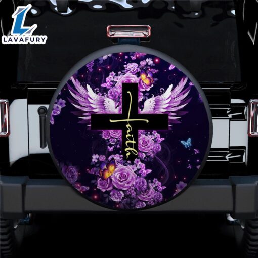 Faith Cross Car Spare Tire Covers Gift For Campers