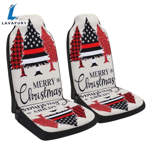 Firefighter Merry Christmas Seat Cover Cars Car Decor