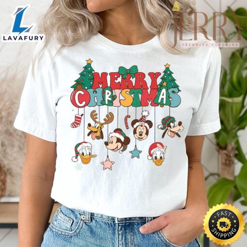 Funny Characters Disney Merry Christmas T Shirt, Christmas Present Ideas For Her  Merry Christmas Shirt