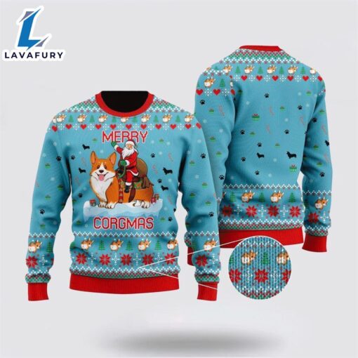 Funny Dog & Santa Claus Merry Corgmas Christmas Ugly Christmas Sweater For Men And Women  Gift Dog Loves