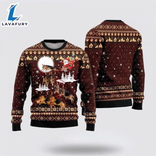 German Shepherd Dog Reindeers Car Ugly Christmas Sweater For Men And Women  Gift Dog Loves