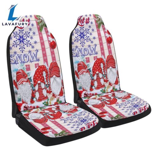 Gnomes Let It Snow Christmas Seat Cover Cars Car Decor