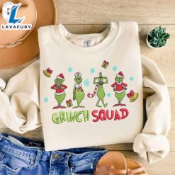 Grinch Squad Embroidery ShirtFunny Christmas…