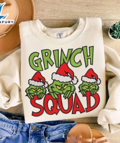 Grinch Squad Embroidery SweatshirtFunny Christmas…