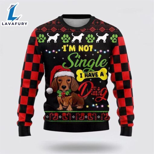 Happy Dachshund Dog Ugly Christmas Sweater For Men And Women  Gift Dog Loves