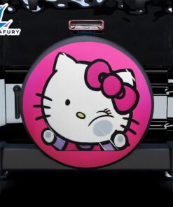 Hello Kitty Funny Hitting Glass Car Spare Tire Covers Gift For Campers