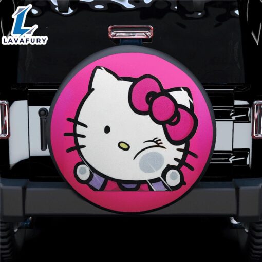 Hello Kitty Funny Hitting Glass Car Spare Tire Covers Gift For Campers