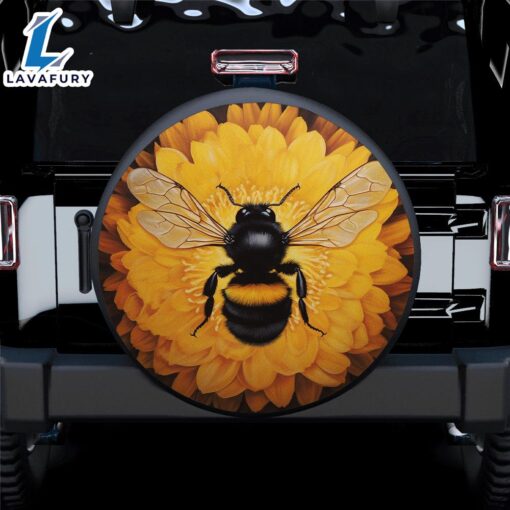 Honey Bee Sunflower Car Spare Tire Covers Gift For Campers