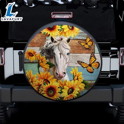 Horse Faith Circle Car Spare Tire Covers Gift For Campers