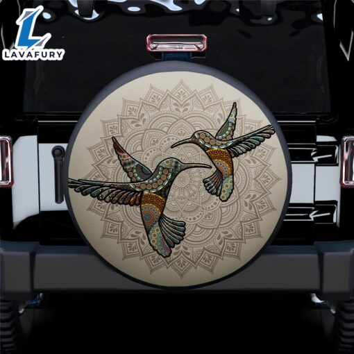 Hummingbird Mandala Vintage Car Spare Tire Covers Gift For Campers