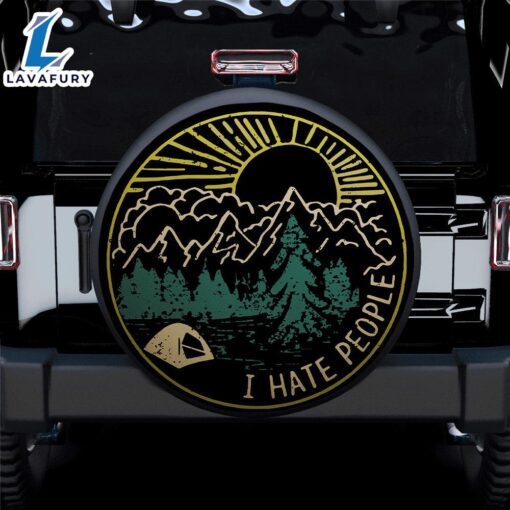 I Hate People Happy Camper Car Spare Tire Cover Gift For Campers