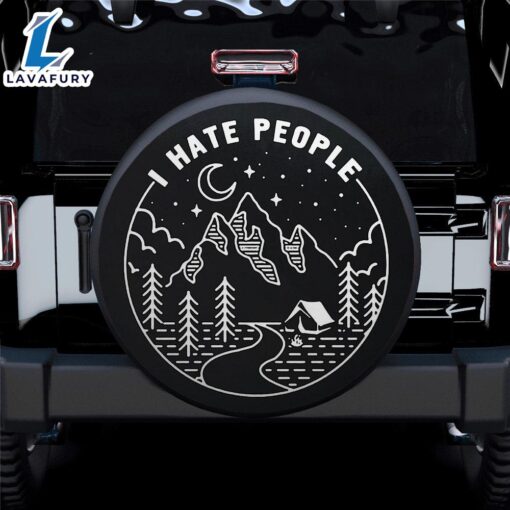 I Hate People Mountain Car Spare Tire Covers Gift For Campers