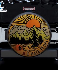 I Hate People Retro Vibes Campsite Car Spare Tire Cover Gift For Campers