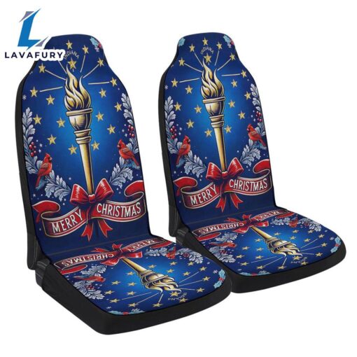 Indiana Merry Christmas Torch And Strs Seat Cover Cars Car Decor