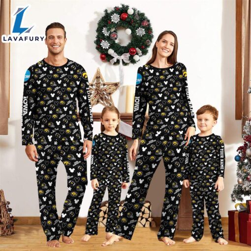 Iowa Hawkeyes NCAA And Mickey  Mouse Pajamas Custom Your Name  Gift For Christmas