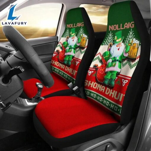 Ireland Celtic Christmas Car Seat Covers Irish Santa Ugly Christmas  Car Decor