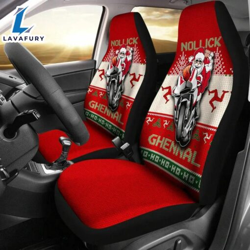 Isle Of Man Celtic Christmas Car Seat Covers Manx Santa Ugly Christmas  Car Decor