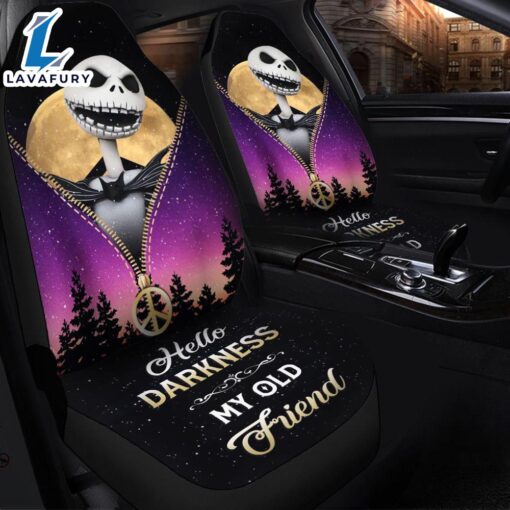 Jack Nightmare Christmas Darkness My Old Friend Hippie Moon Zipper Premium Custom Car Seat Covers Decor Protectors Car Decor