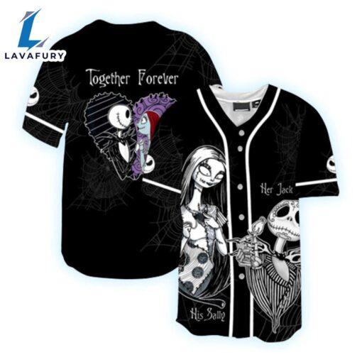 Jack Skellington And Sally Together Forever Baseball Jersey