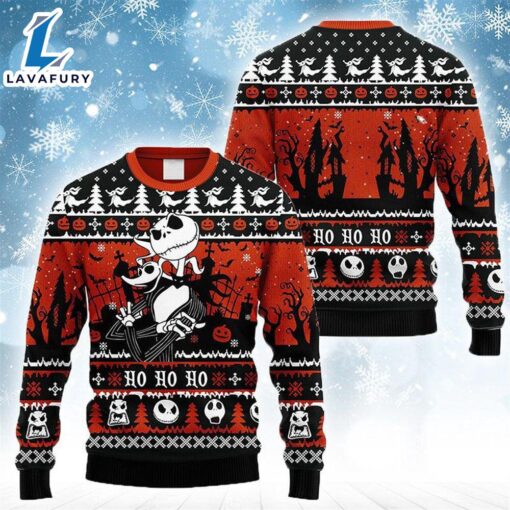 Jack Skellington And Zero Nightmare Before Christmas Ugly Sweater