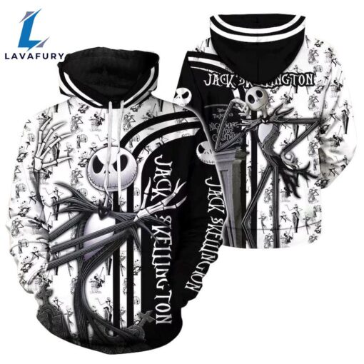 Jack Skellington Black White Hoodie & Zip Hoodie