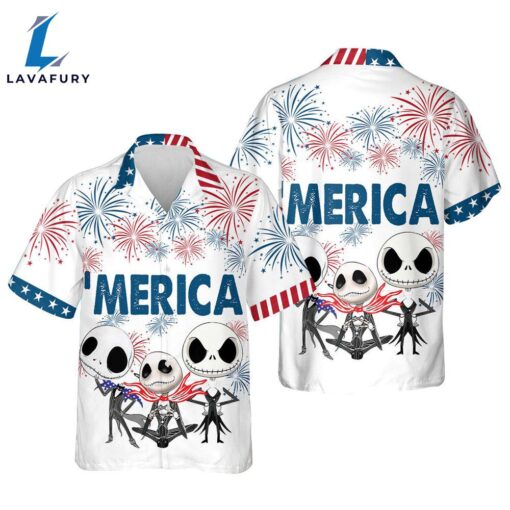 Jack Skellington Fireworks Merica Hawaiian Shirt