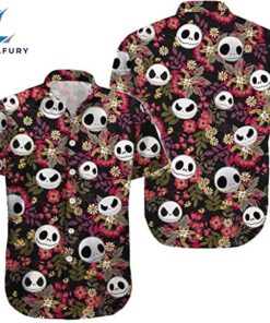 Jack Skellington Flower Hawaiian Shirt