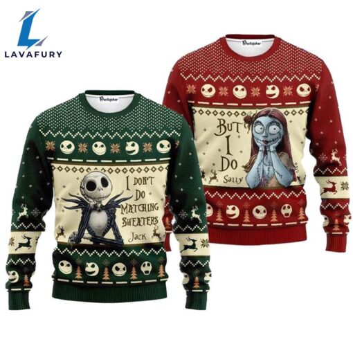 Jack Skellington Matching Sweater With Sally Ugly Sweater