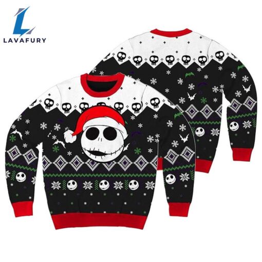 Jack Skellington Santa Hat Ugly Sweater