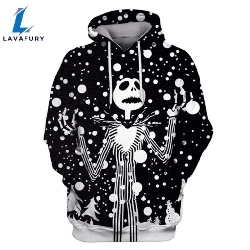 Jack Skellington Snow Black White Hoodie