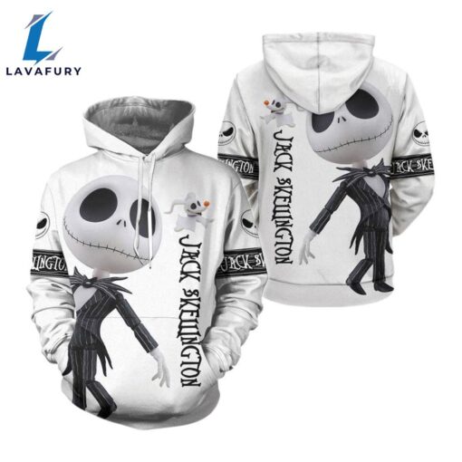 Jack Skellington Zero Black And White Hoodie