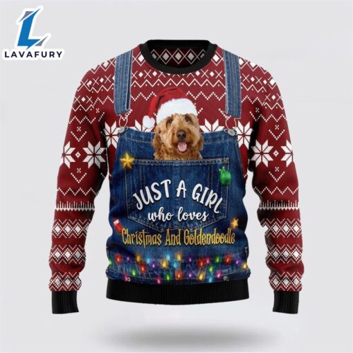 Just A Girl Who Loves Christmas And Goldendoodle Ugly Christmas Sweater For Men And Women  Gift Dog Loves