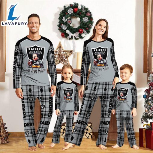 Las Vegas Raiders Pajamas Personalized Your Name NFL And Mickey Mouse Pajamas  Gift For Christmas