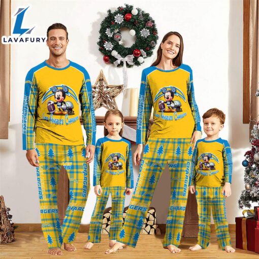 Los Angeles Chargers Pajamas Personalized Your Name NFL And Mickey Mouse Pajamas  Gift For Christmas