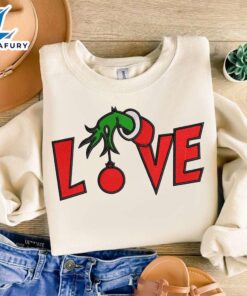 Love Grinch Embroidery ShirtFunny Christmas…