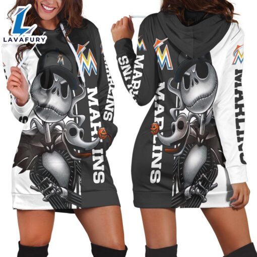 Marlins Jack Skellington And Zero Hoodie Dress