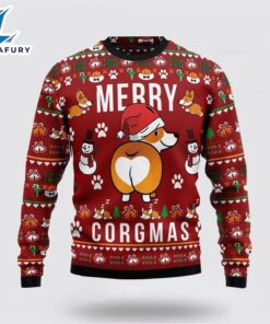 Merry Corgmas Pattern Ugly Christmas…