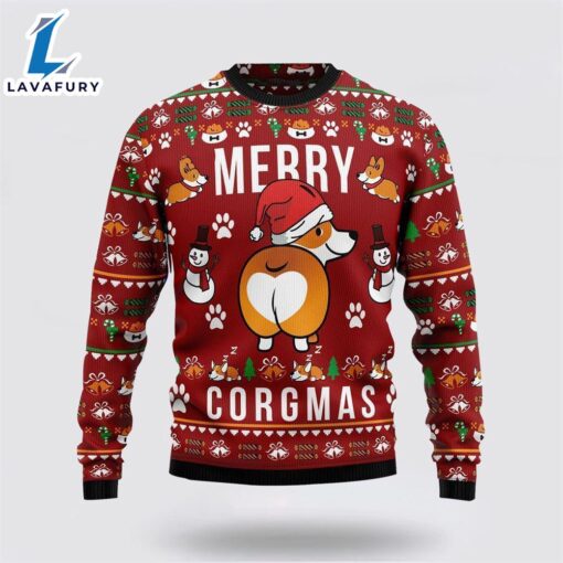 Merry Corgmas Pattern Ugly Christmas Sweater For Men And Women  Gift Dog Loves