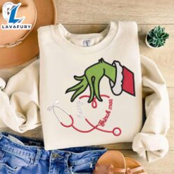 Merry Grinchmas Embroidery ShirtFunny Christmas…