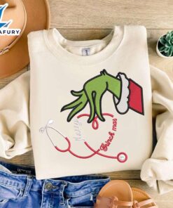 Merry Grinchmas Embroidery ShirtFunny Christmas…