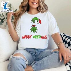 Merry Weedmas Grinch Embroidered SweatshirtFunny…