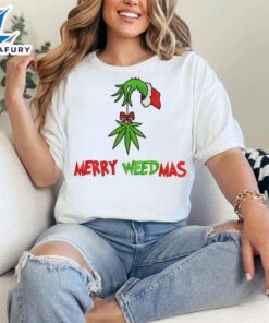 Merry Weedmas Grinch Embroidered SweatshirtFunny…