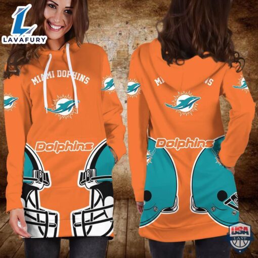 Miami Dolphins Women 3D Hoodie Dress