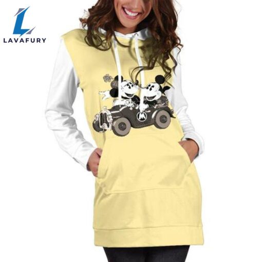 Mickey 3d All Over Car Hoodie Dress